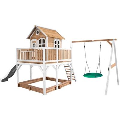 Non communiqué AXI Maisonnette Liam avec balancoire Nid rond Summer Brun Blanc avec Toboggan Blanc Beige - Publicité Non communiqué AXI Maisonnette Liam avec balancoire Nid rond Summer Brun Blanc avec Toboggan Blanc Beige - Publicité