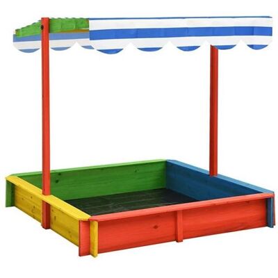 Non communiqué vidaXL Bac à sable avec toit réglable Bois de sapin Multicolore UV50 Multicolore - Publicité Non communiqué vidaXL Bac à sable avec toit réglable Bois de sapin Multicolore UV50 Multicolore - Publicité