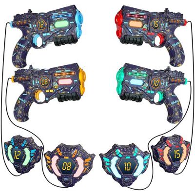 Non communiqué VATOS Pistolets Laser Rechargeables - Set de 4 Pistolets et 4 Gilets avec Lumière Lumineuse, Synchronisation des Données en Temps Réel, Jeu pour Enfants et Adultes - Publicité Non communiqué VATOS Pistolets Laser Rechargeables - Set de 4 Pistolets et 4 Gilets avec Lumière Lumineuse, Synchronisation des Données en Temps Réel, Jeu pour Enfants et Adultes - Publicité