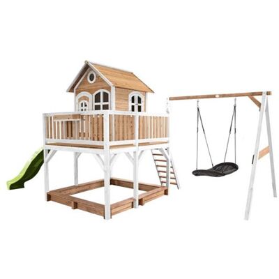 Non communiqué Axi Maisonnette LIAM Brun Blanc avec balancoire nid ovale Roxy toboggan Citron vert et bac à sable Beige - Publicité Non communiqué Axi Maisonnette LIAM Brun Blanc avec balancoire nid ovale Roxy toboggan Citron vert et bac à sable Beige - Publicité