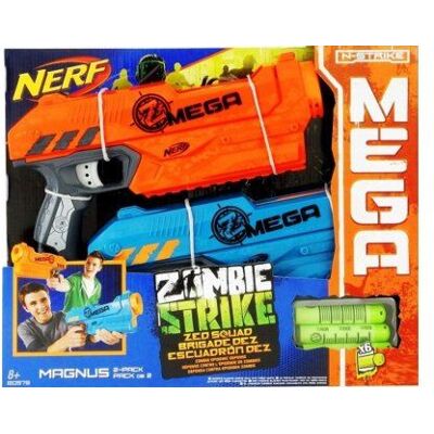 Nerf - pack 2 pistolets magnus mega zombie strike - Publicité Nerf - pack 2 pistolets magnus mega zombie strike - Publicité
