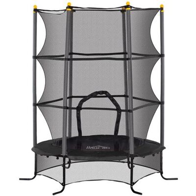 Non communiqué Trampoline de jardin enfants Ø 1,63 x 1,90H m filet de sécurité porte zipée couvre-ressorts + 6 poteaux rembourrés inclus bleu - Publicité Non communiqué Trampoline de jardin enfants Ø 1,63 x 1,90H m filet de sécurité porte zipée couvre-ressorts + 6 poteaux rembourrés inclus bleu - Publicité