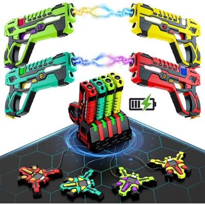 Non communiqué VATOS Lot de 4 Pistolets Laser Rechargeable avec Gilets pour 4 Joueur - Jeu de Tir Enfant et Adulte - Publicité Non communiqué VATOS Lot de 4 Pistolets Laser Rechargeable avec Gilets pour 4 Joueur - Jeu de Tir Enfant et Adulte - Publicité