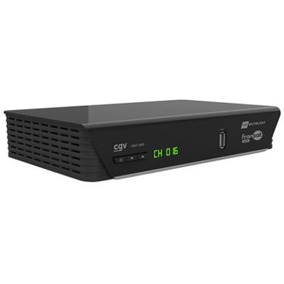 Récepteur satellite Cgv TNT UHD DOM-TOM destiné à la réception du bouquet Fransat Noir - Publicité Récepteur satellite Cgv TNT UHD DOM-TOM destiné à la réception du bouquet Fransat Noir - Publicité