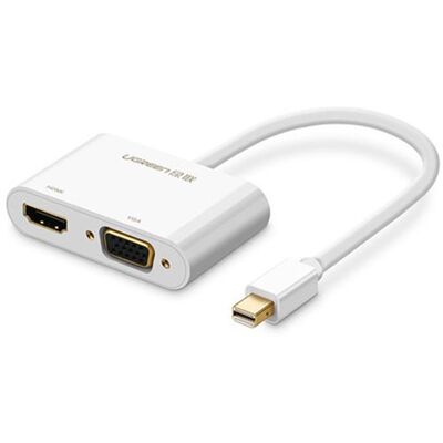 UGREEN (#23) 2 in 1 HD 1080P 4K Thunderbolt Mini DisplayPort DP to HDMI & VGA Plastic Shell Adapter Converter / Cable for Projector,Television,Monitor(Silver) - Publicité UGREEN (#23) 2 in 1 HD 1080P 4K Thunderbolt Mini DisplayPort DP to HDMI & VGA Plastic Shell Adapter Converter / Cable for Projector,Television,Monitor(Silver) - Publicité