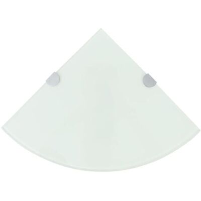 vidaXL Hoekschap met chromen dragers 25x25 cm glas wit243858 Blanc - Publicité vidaXL Hoekschap met chromen dragers 25x25 cm glas wit243858 Blanc - Publicité