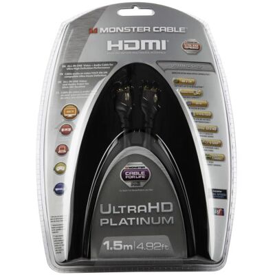 Monster Cable Câble Monster HDMI Ultra HD 1.5 m Platinium - Publicité Monster Cable Câble Monster HDMI Ultra HD 1.5 m Platinium - Publicité