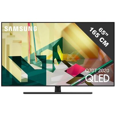 Samsung QE65Q70TAT - Classe de diagonale 65" Q70T Series TV LCD rétro-éclairée par LED - QLED - Smart TV - Tizen OS - 4K UHD (2160p) 3840 x 2160 - HDR - Quantum Dot, Double LED - noir Noir - Publicité Samsung QE65Q70TAT - Classe de diagonale 65" Q70T Series TV LCD rétro-éclairée par LED - QLED - Smart TV - Tizen OS - 4K UHD (2160p) 3840 x 2160 - HDR - Quantum Dot, Double LED - noir Noir - Publicité