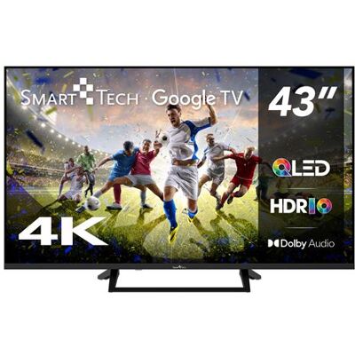 Non communiqué Smart Tech TV QLED 4K UHD 43' (108 cm) 43QG06V2 Google TV- 4xHDMI - 2xUSB - Dolby Digital +- HDR10, MEMC Noir - Publicité Non communiqué Smart Tech TV QLED 4K UHD 43' (108 cm) 43QG06V2 Google TV- 4xHDMI - 2xUSB - Dolby Digital +- HDR10, MEMC Noir - Publicité