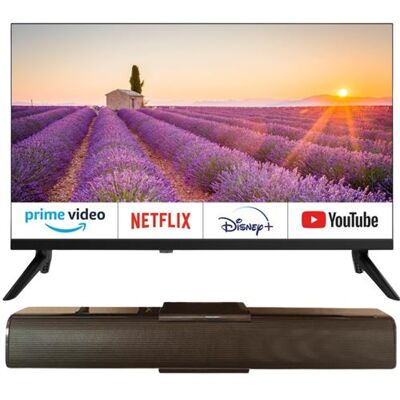 Non communiqué EQUINOXE Téléviseur 24'' Smart Android Officiel Camping-car + Barre de son - Publicité Non communiqué EQUINOXE Téléviseur 24'' Smart Android Officiel Camping-car + Barre de son - Publicité