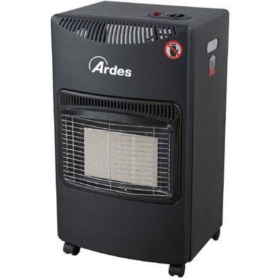Ardes AR382 Boxer Poêle à gaz GPL à infrarouge 3 puissances avec allumage piezo électrique Vano Porte Bouteille Dispositif de sécurité et contrôle flamme et niveau oxygène et kit de montage, noir Noir - Publicité Ardes AR382 Boxer Poêle à gaz GPL à infrarouge 3 puissances avec allumage piezo électrique Vano Porte Bouteille Dispositif de sécurité et contrôle flamme et niveau oxygène et kit de montage, noir Noir - Publicité