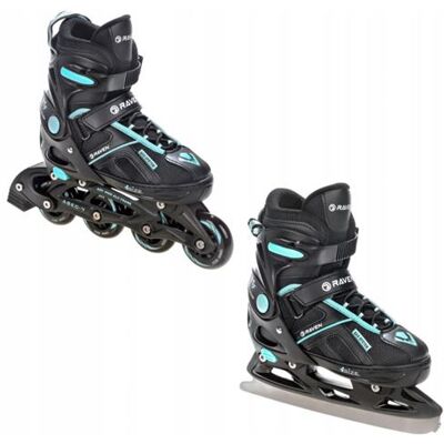 Raven Pulse Noir/Cyan 2en1 Patins à roulettes - Patins - Publicité Raven Pulse Noir/Cyan 2en1 Patins à roulettes - Patins - Publicité