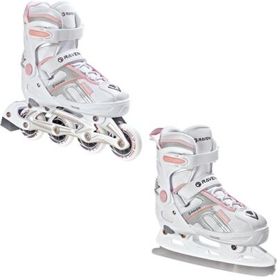 Raven Pulse Blanc/Rose 2-en-1 Patins - Patins - Publicité Raven Pulse Blanc/Rose 2-en-1 Patins - Patins - Publicité