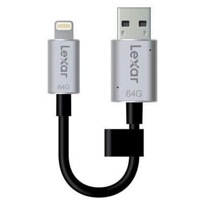Clé USB 3.0 Lightning Lexar JumpDrive C20i 3-en-1 64 Go Noir et Argent - Publicité Clé USB 3.0 Lightning Lexar JumpDrive C20i 3-en-1 64 Go Noir et Argent - Publicité