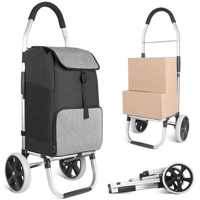 Non communiqué Inateck Chariot de Courses Pliable Caddie Course 41L à Grandes Roues Silencieuses, Cadre en Aluminium, Sac Imperméable avec Compartiment Isotherme, Poussette de Marché Noir et Gris - Publicité Non communiqué Inateck Chariot de Courses Pliable Caddie Course 41L à Grandes Roues Silencieuses, Cadre en Aluminium, Sac Imperméable avec Compartiment Isotherme, Poussette de Marché Noir et Gris - Publicité