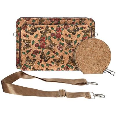 Non communiqué Pochette Liège Bandoulière Triple Poche Zip Bord carré Motif Papillon Avizar Multicolore - Publicité Non communiqué Pochette Liège Bandoulière Triple Poche Zip Bord carré Motif Papillon Avizar Multicolore - Publicité