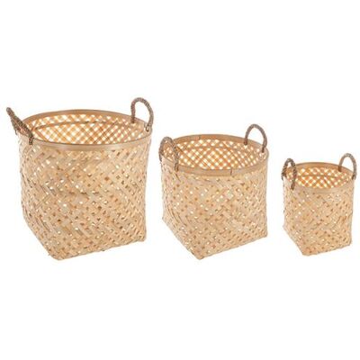 Non communiqué Set de 3 Paniers Ronds en bambou naturel - Publicité Non communiqué Set de 3 Paniers Ronds en bambou naturel - Publicité