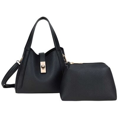 Non communiqué Sac Cabas pour Femme Nora Effet Grainé avec Pochette Intérieure Amovible Avizar Noir - Publicité Non communiqué Sac Cabas pour Femme Nora Effet Grainé avec Pochette Intérieure Amovible Avizar Noir - Publicité