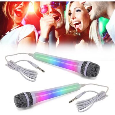 Non communiqué Pack Karaoké 2 Microphones filaires dynamiques - White - Effet lumineux Disco - MR ENTERTAINER G158BG - Publicité Non communiqué Pack Karaoké 2 Microphones filaires dynamiques - White - Effet lumineux Disco - MR ENTERTAINER G158BG - Publicité