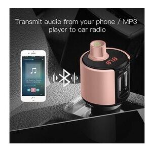 Non communiqué Kit voiture bluetooth transmetteur fm adaptateur radio sans fil chargeur usb lecteur mp3 - or rose - Publicité Non communiqué Kit voiture bluetooth transmetteur fm adaptateur radio sans fil chargeur usb lecteur mp3 - or rose - Publicité