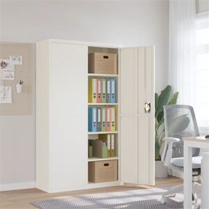 Armoire archivador de bureau avec serrure vidaXL - Acier blanc - Publicité Armoire archivador de bureau avec serrure vidaXL - Acier blanc - Publicité