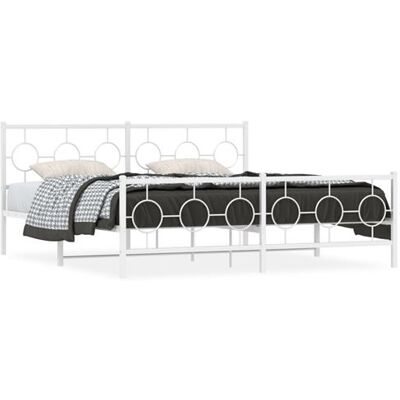 vidaxl Structure de lit - 183x213 - Blanc - Métal - Support pour Matelas - Publicité vidaxl Structure de lit - 183x213 - Blanc - Métal - Support pour Matelas - Publicité
