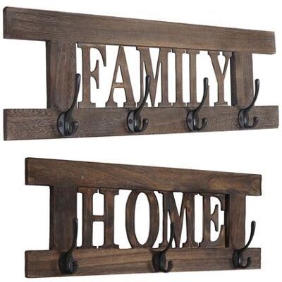 Générique 2x garde-robe murale Home+Family style shabby vintage 55x20cm marron Marron - Publicité Générique 2x garde-robe murale Home+Family style shabby vintage 55x20cm marron Marron - Publicité