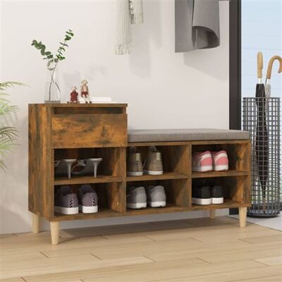 Étagère à chaussures chêne fumé vidaXL 102x36x60 cm - Rangement à chaussures - Publicité Étagère à chaussures chêne fumé vidaXL 102x36x60 cm - Rangement à chaussures - Publicité