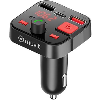 Non communiqué Transmetteur FM Bluetooth Allume cigare avec Port de charge USB et USB C Muvit Noir - Publicité Non communiqué Transmetteur FM Bluetooth Allume cigare avec Port de charge USB et USB C Muvit Noir - Publicité