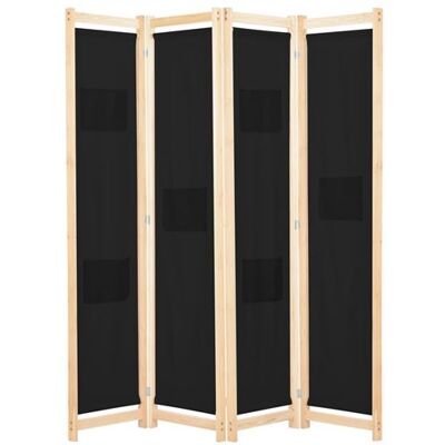 Non communiqué vidaXL Kamerscherm met 4 panelen 160x170x4 cm stof zwart248184 Noir - Publicité Non communiqué vidaXL Kamerscherm met 4 panelen 160x170x4 cm stof zwart248184 Noir - Publicité