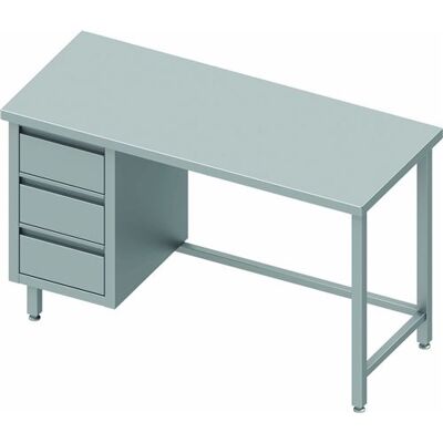 Non communiqué Stalgast Table Inox Cuisine Professionnelle 3 Tiroirs Gamme 700 Blanc - Publicité Non communiqué Stalgast Table Inox Cuisine Professionnelle 3 Tiroirs Gamme 700 Blanc - Publicité