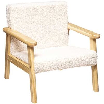 Non communiqué Fauteuil enfant en bois coloris blanc / naturel - Longueur 43 x Profondeur 43 x Hauteur 46 cm-PEGANE- Blanc - Publicité Non communiqué Fauteuil enfant en bois coloris blanc / naturel - Longueur 43 x Profondeur 43 x Hauteur 46 cm-PEGANE- Blanc - Publicité