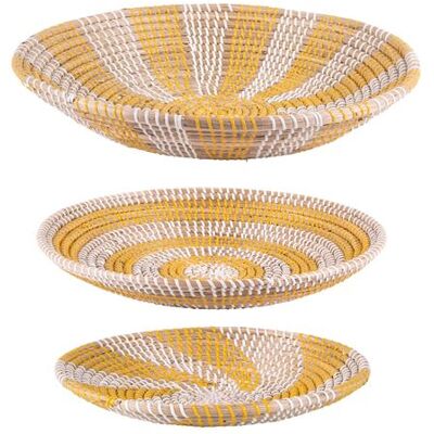 Non communiqué Set de 3 coupes jonc Jaune - Table Passion - Jaune - Fibres Jaune - Publicité Non communiqué Set de 3 coupes jonc Jaune - Table Passion - Jaune - Fibres Jaune - Publicité