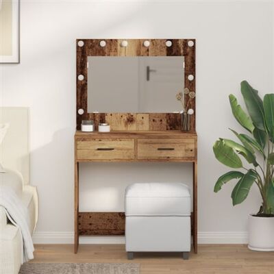 vidaXL Miroir Coiffeuse en Bois Rustique - Table de Maquillage - Publicité vidaXL Miroir Coiffeuse en Bois Rustique - Table de Maquillage - Publicité