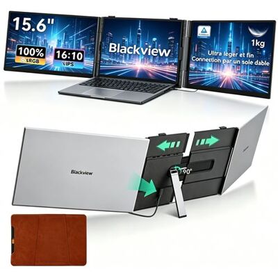Écran Portable Blackview DCM8 Pro 15,3" IPS Full HD USB-C pour Multimédia et Jeux gris - Publicité Écran Portable Blackview DCM8 Pro 15,3" IPS Full HD USB-C pour Multimédia et Jeux gris - Publicité