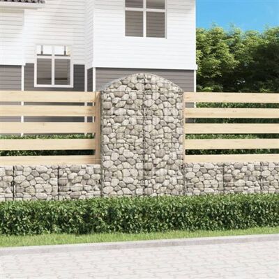 Panier de gabions arqué 100x50x160/180 cm Fer galvanisé - Publicité Panier de gabions arqué 100x50x160/180 cm Fer galvanisé - Publicité