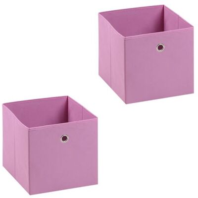 Idimex Lot de 2 boîtes de rangement ELA, en tissu rose Rose - Publicité Idimex Lot de 2 boîtes de rangement ELA, en tissu rose Rose - Publicité