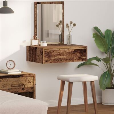 vidaXL Table de cosmétique en bois rustique - 60x40 cm - Marron - Table de beauté - Publicité vidaXL Table de cosmétique en bois rustique - 60x40 cm - Marron - Table de beauté - Publicité
