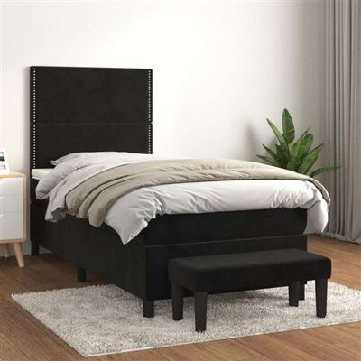MAISONCHIC Lit boxspring avec matelas - Noir - Lit - Publicité MAISONCHIC Lit boxspring avec matelas - Noir - Lit - Publicité
