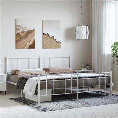 Cadre de lit en métal vidaXL avec tête et pied - 183x213 cm - Type de lit - Publicité Cadre de lit en métal vidaXL avec tête et pied - 183x213 cm - Type de lit - Publicité