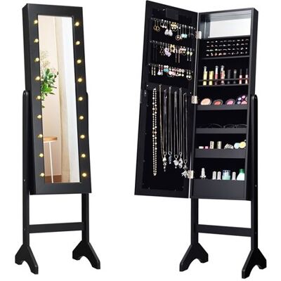 Non communiqué armoire à bijoux giantex noir 35 × 31,5 x 145 cm sur pied avec 18 led, angle réglable,doublure en velours doux Noir - Publicité Non communiqué armoire à bijoux giantex noir 35 × 31,5 x 145 cm sur pied avec 18 led, angle réglable,doublure en velours doux Noir - Publicité