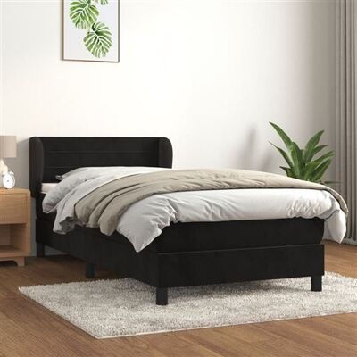 Lits en Velours Noir Vidaxl avec Matelas - Type de Lit - Publicité Lits en Velours Noir Vidaxl avec Matelas - Type de Lit - Publicité