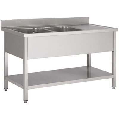Non communiqué Plonge avec Étagère 2 Eviers à Droite ou à Gauche - Gamme 700 - Combisteel - - Acier inoxydable 1600x700x850mm - Publicité Non communiqué Plonge avec Étagère 2 Eviers à Droite ou à Gauche - Gamme 700 - Combisteel - - Acier inoxydable 1600x700x850mm - Publicité