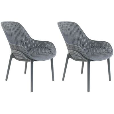 Non communiqué Lot de 2 Fauteuils Coque Plastique Grise - MONICA - ALTOBUY Gris - Publicité Non communiqué Lot de 2 Fauteuils Coque Plastique Grise - MONICA - ALTOBUY Gris - Publicité