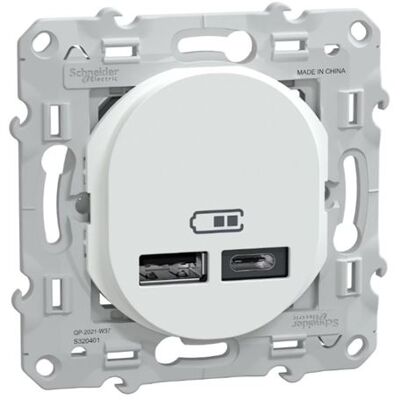 Chargeur USB A + C Schneider Ovalis Electric - Chargeur - Publicité Chargeur USB A + C Schneider Ovalis Electric - Chargeur - Publicité