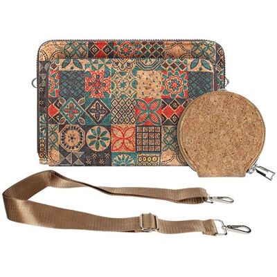 Non communiqué Pochette Liège Bandoulière Triple Poche Zip Bord carré Motif Céramique Avizar Multicolore - Publicité Non communiqué Pochette Liège Bandoulière Triple Poche Zip Bord carré Motif Céramique Avizar Multicolore - Publicité