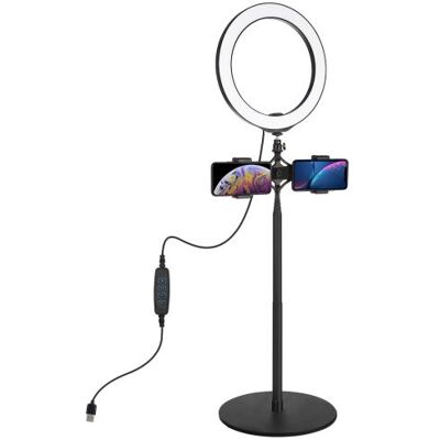 Kit Ring Light PULUZ 140cm support de bureau à Base ronde + 10,2 pouces 26cm Anneau Lumière LED - Publicité Kit Ring Light PULUZ 140cm support de bureau à Base ronde + 10,2 pouces 26cm Anneau Lumière LED - Publicité
