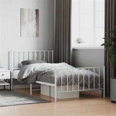 Cadre de lit en métal blanc 107x203 cm vidaXL - Cadre de lit - Publicité Cadre de lit en métal blanc 107x203 cm vidaXL - Cadre de lit - Publicité