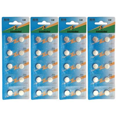 Non communiqué Lot de 40 Piles bouton plates type AG10 1,5V compatibles LR1130 / LR54 - Visiodirect - - Publicité Non communiqué Lot de 40 Piles bouton plates type AG10 1,5V compatibles LR1130 / LR54 - Visiodirect - - Publicité