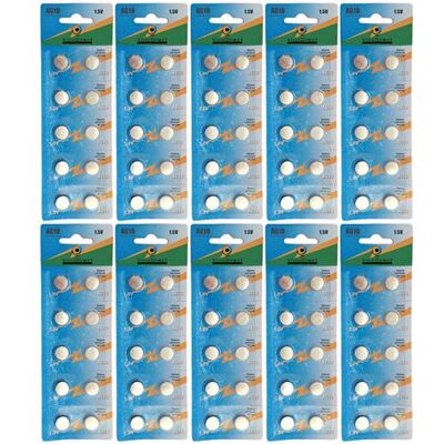 Non communiqué Lot de 100 Piles bouton plates type AG10 1,5V compatibles LR1130 / LR54 - Visiodirect - - Publicité Non communiqué Lot de 100 Piles bouton plates type AG10 1,5V compatibles LR1130 / LR54 - Visiodirect - - Publicité